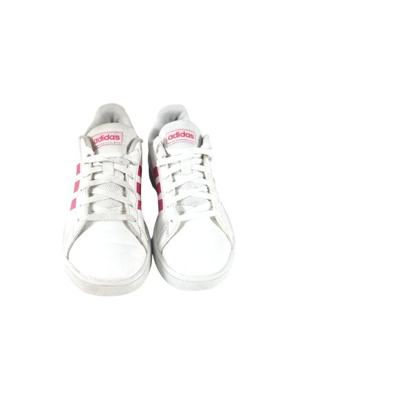 Adidas Grand Court J 'White Real Pink Shoes Size 2.5 - Picture 3 of 7